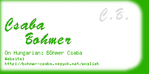 csaba bohmer business card